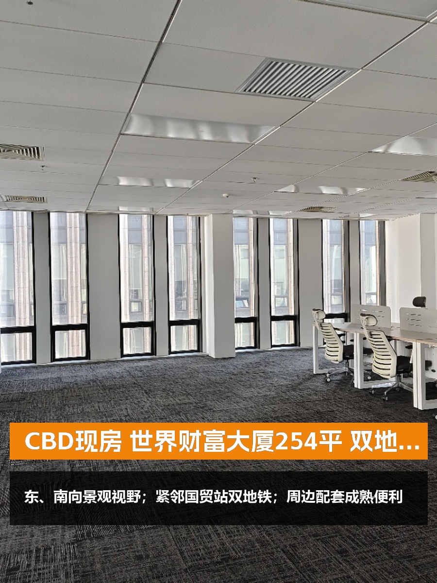 CBD现房 世界财富大厦254平 双地铁 赏CBD景观