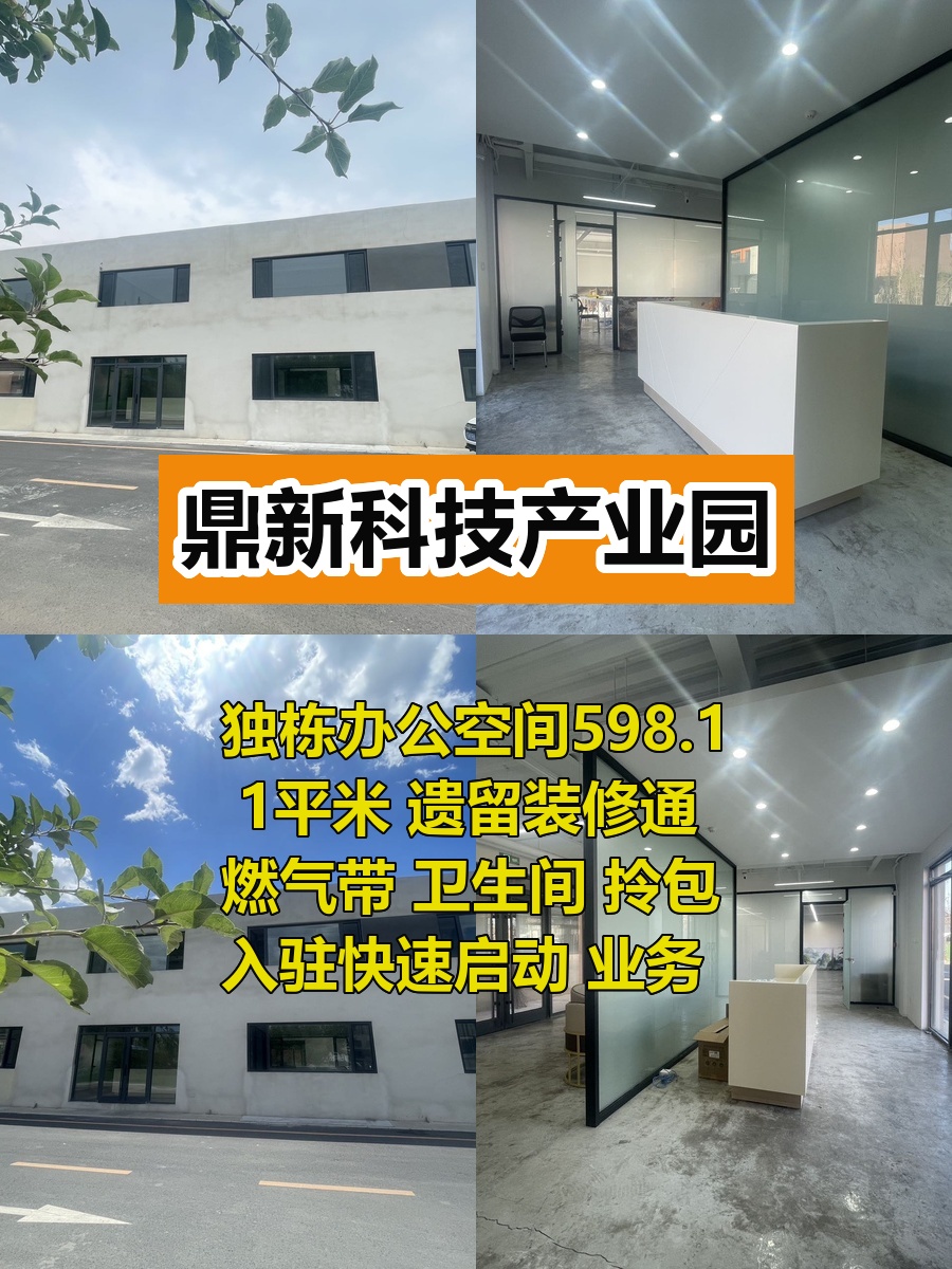 推荐鼎新科技产业园598平独栋带装修