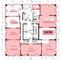 中国铁建广场B座办公室实景图 6
