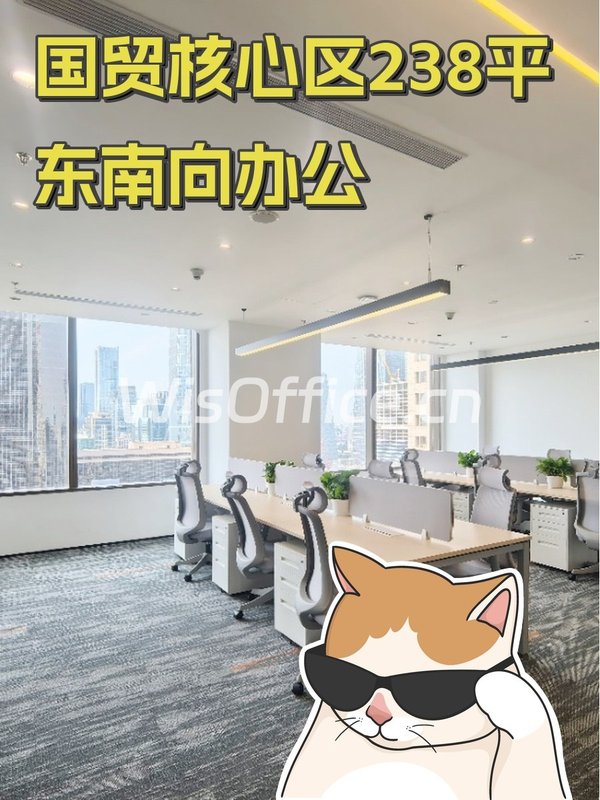 国贸核心区238平东南向办公 - 首图
