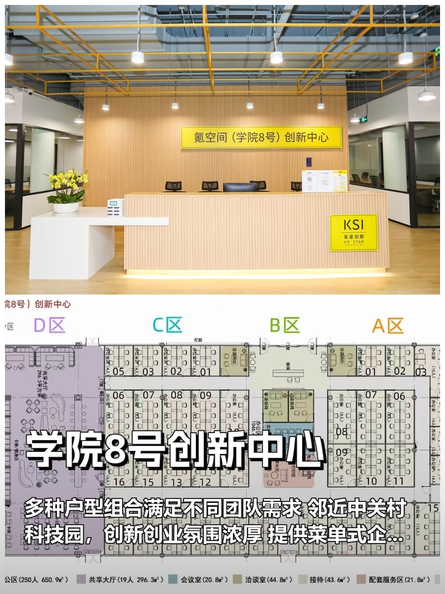 真房｜学院8号创新中心 |1500平｜灵活办公｜适合创业团队