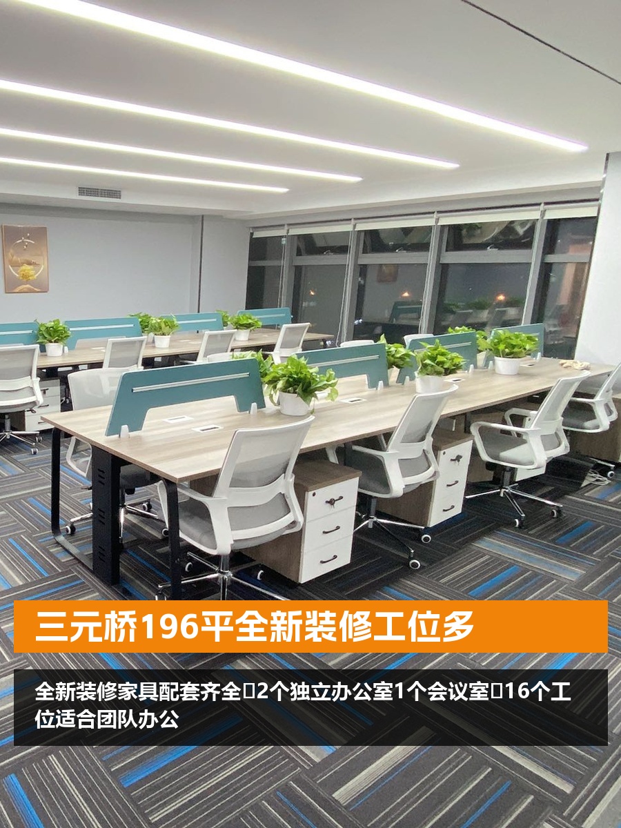 三元桥196平全新装修工位多