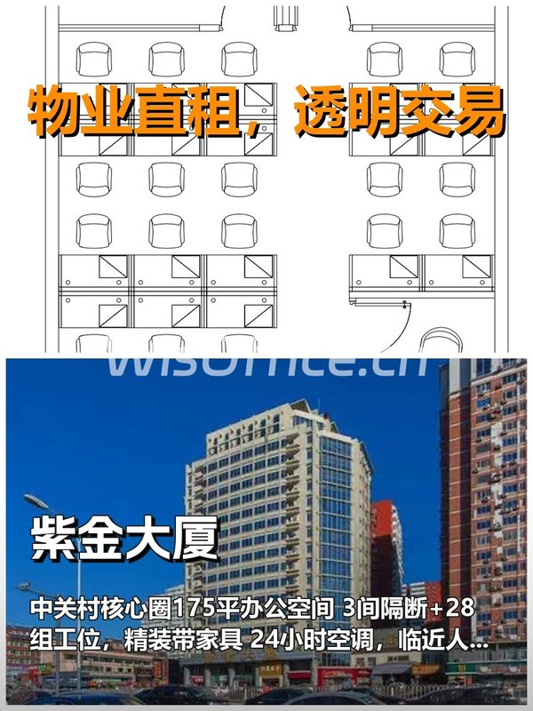 真房｜紫金大厦｜175平｜1万｜这算不算学霸区？ - 首图
