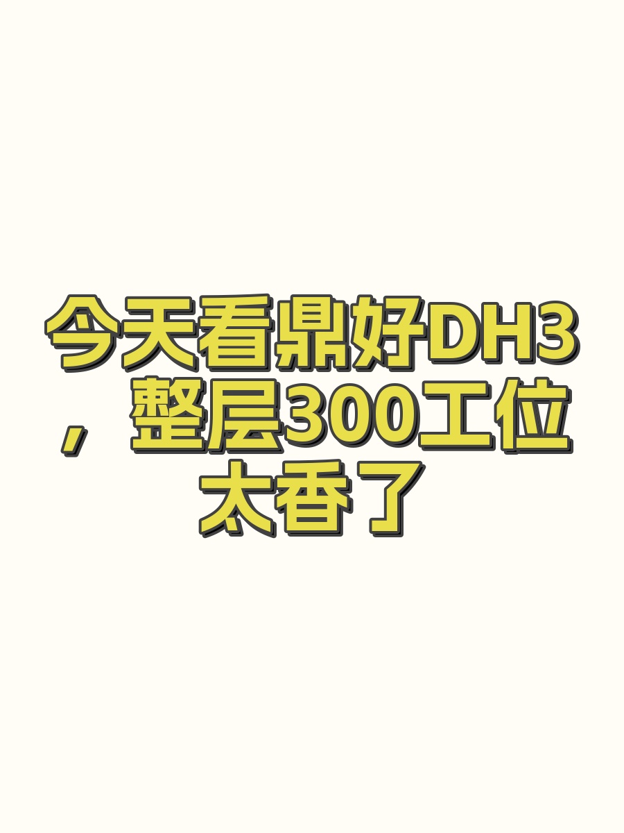 今天看鼎好DH3，整层300工位太香了