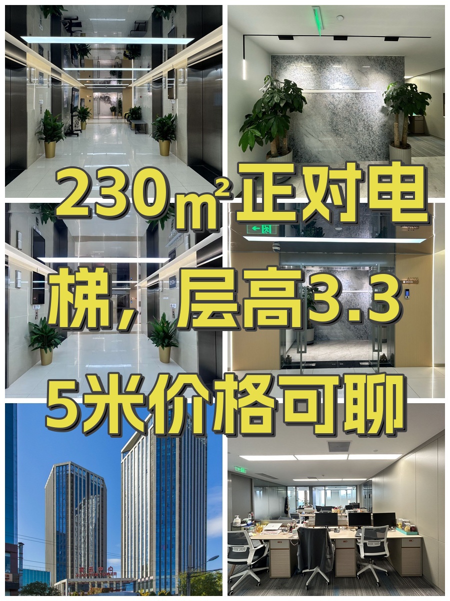 230㎡正对电梯，层高3.35米价格可聊
