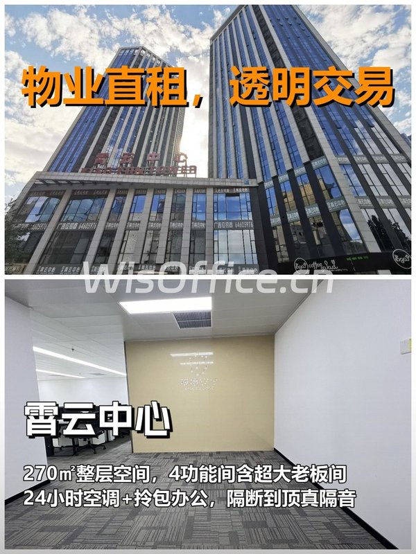 真房｜霄云中心｜270平｜2.9万｜这老板间太顶了 - 首图