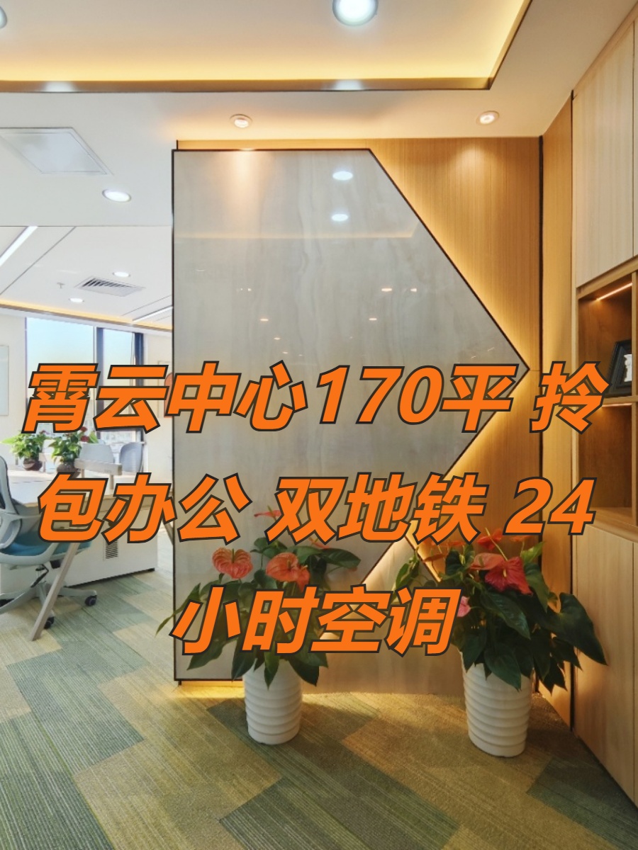 霄云中心170平 拎包办公 双地铁 24小时空调
