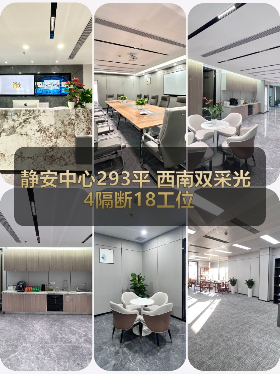 静安中心293平 西南双采光 4隔断18工位