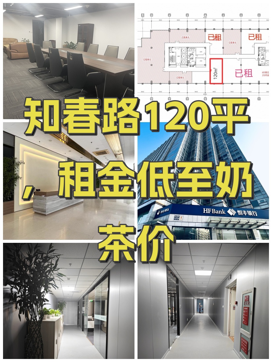 知春路120平，租金低至奶茶价