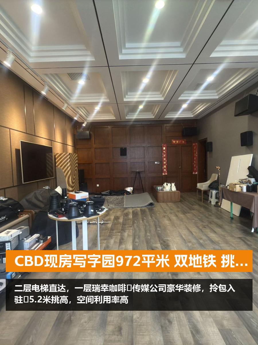 CBD现房写字园972平米 双地铁 挑高5.2米